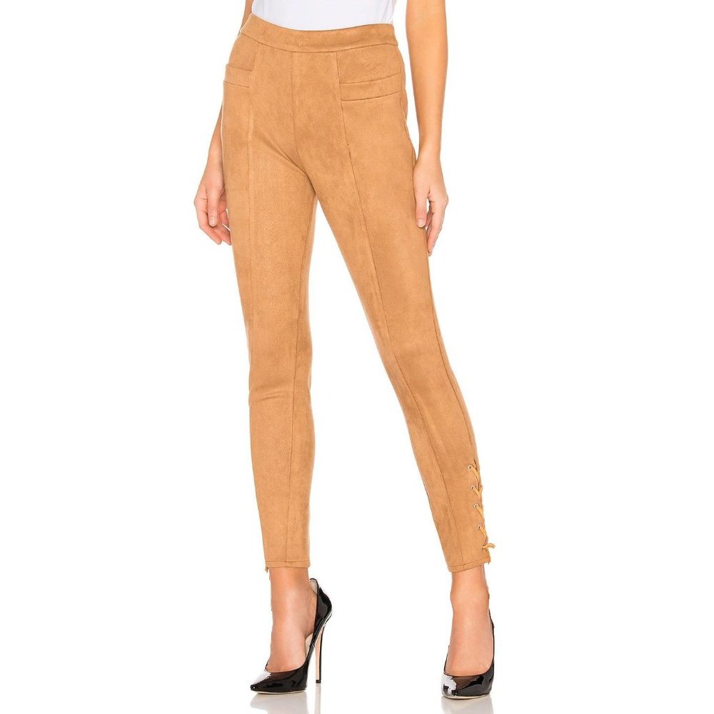 MAJORELLE Camel Faux Suede Lace-up Jillian Pant XL - Picture 2 of 13
